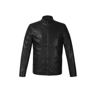 Motorcycle Leather Jacket - Black