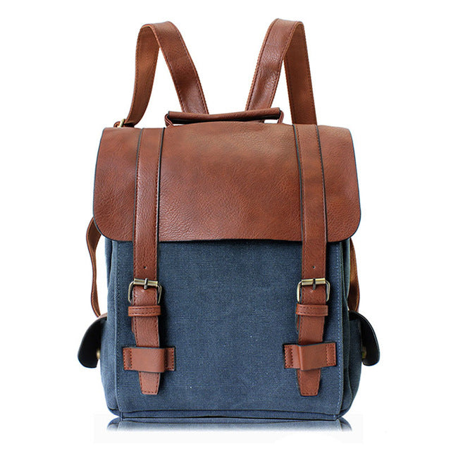 Brown Leather Backpack - Single Pocket