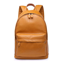 Black Leather Backpack - 2 Pockets